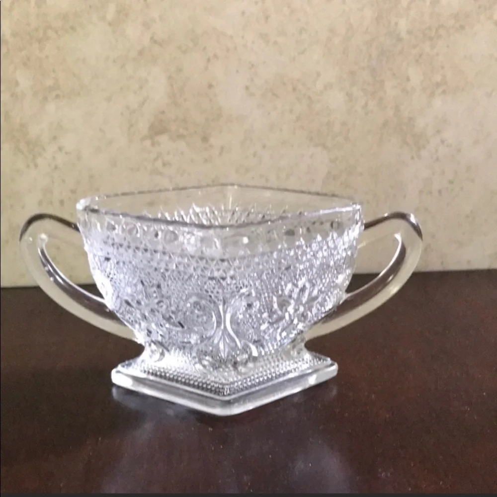Indiana Glass Vintage Tiara Daisy Sugar Cream Set